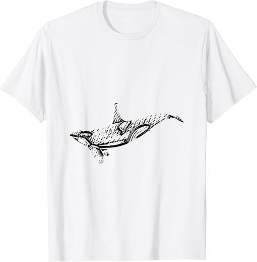 Orca Motif Whale Ocean Predator Animals Design Orcas T-Shirt