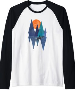 Orca and Killer Whale Polygon Gift for Men and Women Raglan Baseball Tee