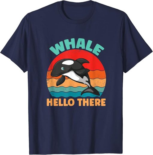 Whale Hello There Retro Vintage Orca T-Shirt