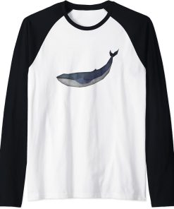 Whale T-Shirt Humpback Whale Polygon Geometric Sea Animal Raglan Baseball Tee