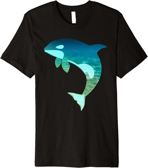 Orca Whale Lovers Silhouette Earth Day and Ocean Week Premium T-Shirt