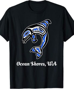 Blue Native American Ocean Shores WA Orca Killer Whale T-Shirt