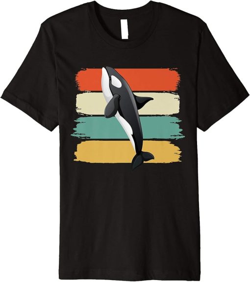 Retro Killer Whale Art 80s Orca Whale Old School Classic Gif Premium T-Shirt